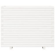 Градински сандък, бял, 90x60x72,5 см, масивна борова дървесина