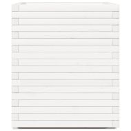 Градински сандък, бял, 90x60x72,5 см, масивна борова дървесина