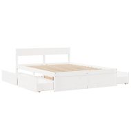Рамка за легло без матрак, бял, 140x200 см, бор масив
