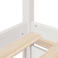 Рамка за легло без матрак, бял, 140x200 см, бор масив