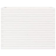 Градински сандък, бял, 90x40x68,5 см, масивна борова дървесина