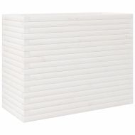 Градински сандък, бял, 90x40x68,5 см, масивна борова дървесина