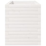 Градински сандък, бял, 90x40x49,5 см, масивна борова дървесина