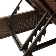 Двоен шезлонг със възглавници, кафяв, полиратан