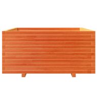 Градинска кашпа, восъчнокафяв 100x100x49,5см борово дърво масив