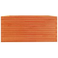 Градинска кашпа, восъчнокафяв 100x100x49,5см борово дърво масив