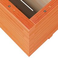Градинска кашпа, восъчнокафяв 100x100x49,5см борово дърво масив