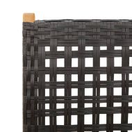 Градински столове, 2 бр, черно, акация масив и полиратан