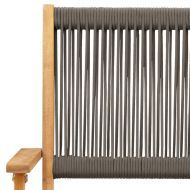 Сгъваеми градински столове, 8 бр, сиви, акация масив