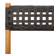 Сгъваеми градински столове 6 бр черен полиратан и дърво масив