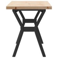 Кафе маса Y-образна рамка 110x40x45,5 см бор масив и стомана