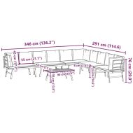 Комплект градински пейки от 5 части с възглавници черен стомана