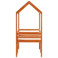 Високо легло с покрив восъчнокафяво 75x190см борово дърво масив