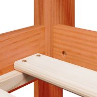 Високо легло с покрив восъчнокафяво 75x190см борово дърво масив