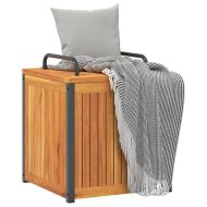 Външна кутия за възглавници 45x45x45/53 см акация масив стомана