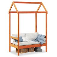 Пейка с покрив, восъчнокафява, 117,5x70x176,5 см, бор масив