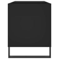 Шкаф за грамофонни плочи черен 85x38x48 см инженерно дърво