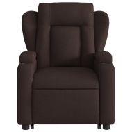 Изправящ реклайнер стол, тъмнокафяв, текстил