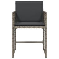 Градински столове с възглавници, 4 бр, сиви, полиратан