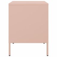 Нощни шкафчета, 2 бр, розови, 36x39x50,5 см, стомана