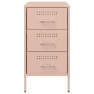 Нощни шкафчета, 2 бр, розово, 36x39x68 см, стомана