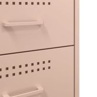 Нощни шкафчета, 2 бр, розово, 36x39x68 см, стомана