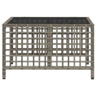 Ъглов градински комплект с възглавници, 3 части, сив, полиратан