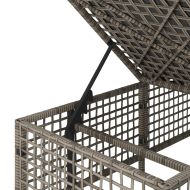 Ъглов градински комплект с възглавници, 3 части, сив, полиратан