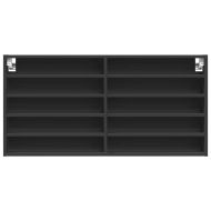 Шкаф витрина, черен, 100x8,5x50 см, инженерно дърво