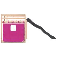 Двуетажно легло с пързалка и завеси, синьо, 90x190 см