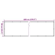 Параван за тераса, сив, 600x90 см, PVC