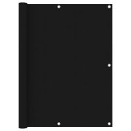 Балконски параван, черен, 120x600 см, плат оксфорд