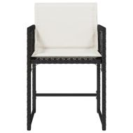 Градински столове с възглавници, 4 бр, черен, полиратан