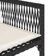 Градински столове с възглавници, 4 бр, черен, полиратан