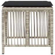 Външни табуретки с възглавници 4 бр светлосиви 41x41x36 см