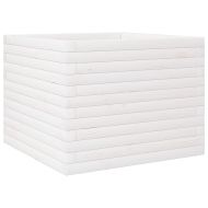 Градинска кашпа, бяла, 60x60x46 см, борово дърво масив