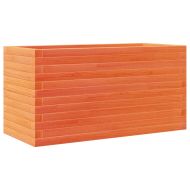 Градинска кашпа, восъчнокафява, 90x40x46 см, борово дърво масив