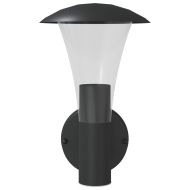 Външно стенно осветително тяло, черно, неръждаема стомана