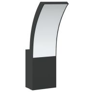 Външни LED стенни лампи, 2 бр, черен, лят алуминий