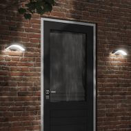 Външни LED стенни лампи, 2 бр, черен, лят алуминий