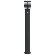 Външни подови лампи, със сензори, 3 бр, черни, 110 см, инокс