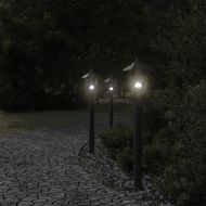 Външна подова лампа, черна, 80 см, неръждаема стомана