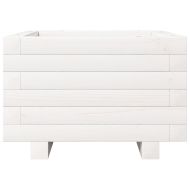 Градински сандък, бял, 40x40x26,5 см, масивна борова дървесина