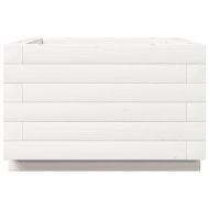 Градински сандък, бял, 40x40x26,5 см, масивна борова дървесина