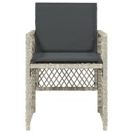 Градински столове с възглавници, 4 бр, светлосиви, полиратан