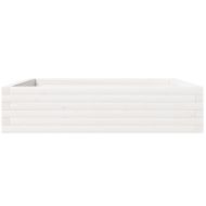 Градинска кашпа, бяла, 100x100x23 см, борово дърво масив