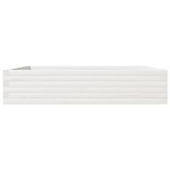 Градинска кашпа, бяла, 110x110x23 см, борово дърво масив