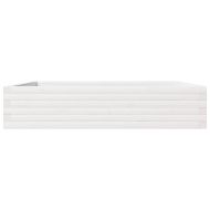 Градинска кашпа, бяла, 110x110x23 см, борово дърво масив