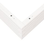 Градинска кашпа, бяла, 110x110x23 см, борово дърво масив