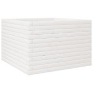 Градински сандък, бял, 70x70x45,5 см, масивна борова дървесина